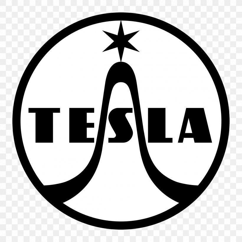Tesla, Inc. Radio Logo Television NASDAQ:TSLA, PNG, 2400x2400px, Tesla Inc, Area, Black And White, Brand, Digital Art Download Free