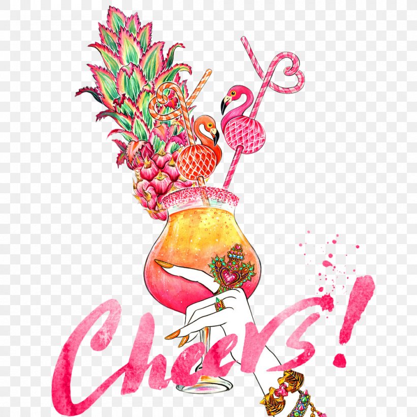 Cocktail Flamingo Drink Fashion Accessory Illustration, PNG, 1000x1000px, Cocktail, Art, Drink, Fashion, Fashion Accessory Download Free