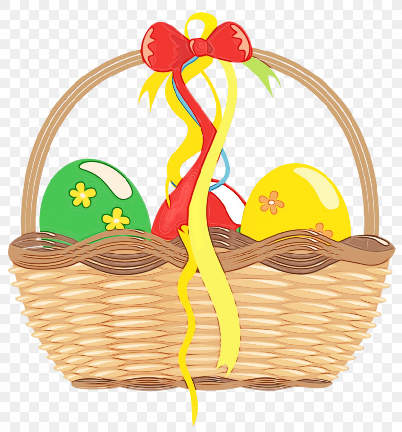 Yellow Basket Gift Basket Picnic Basket Hamper, PNG, 1488x1600px, Easter Basket With Eggs, Basket, Easter, Easter Day, Eggs Download Free