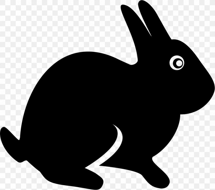 rabbit black and white clip art