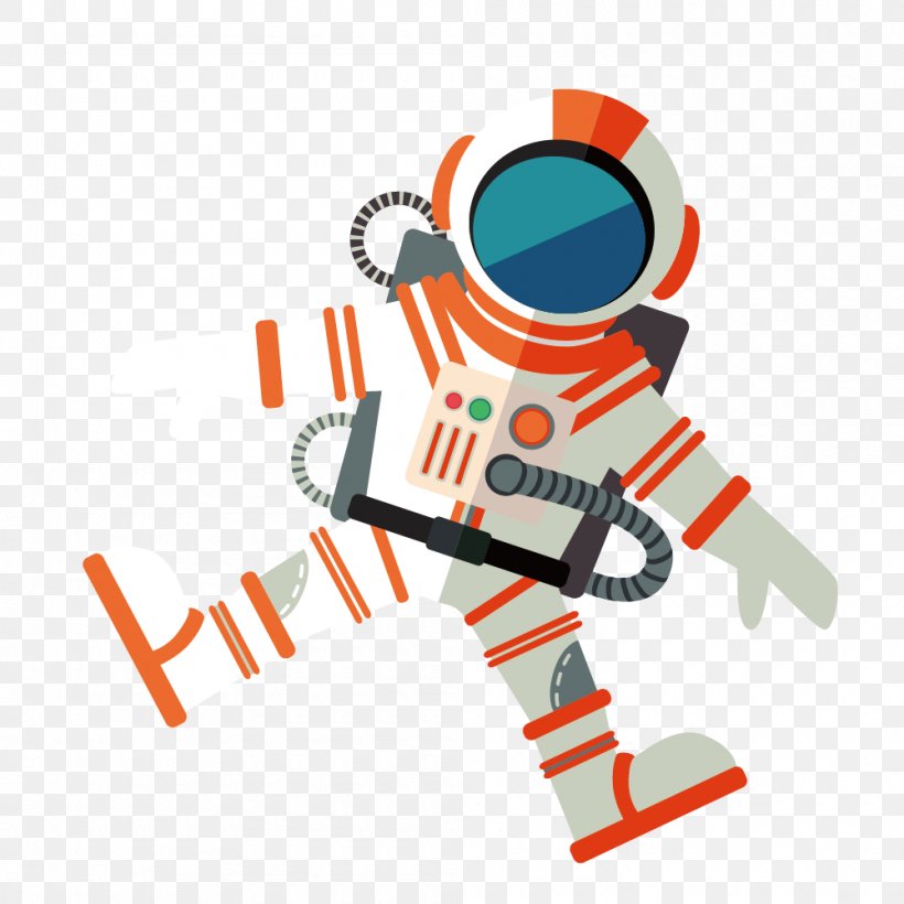 Astronaut Outer Space Euclidean Vector, PNG, 1000x1000px, Astronaut, Brand, Logo, Orange, Outer Space Download Free