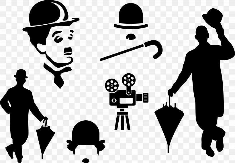 CorelDRAW Comedy Computer File, PNG, 5179x3596px, Silhouette, Black And White, Brand, Business, Chaplin Download Free