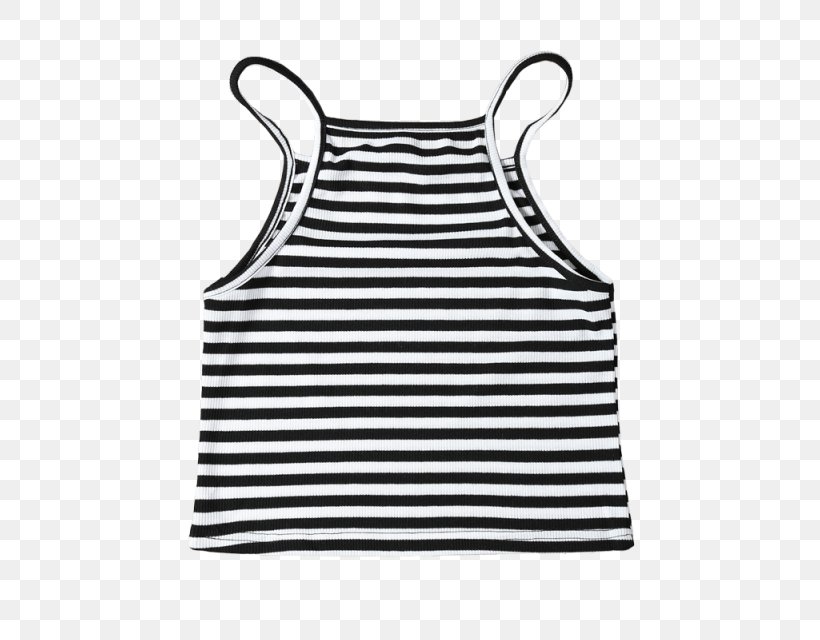 Black And White Crop Top Clothing Sleeveless Shirt, PNG, 480x640px, White, Black, Black And White, Black White, Clothing Download Free