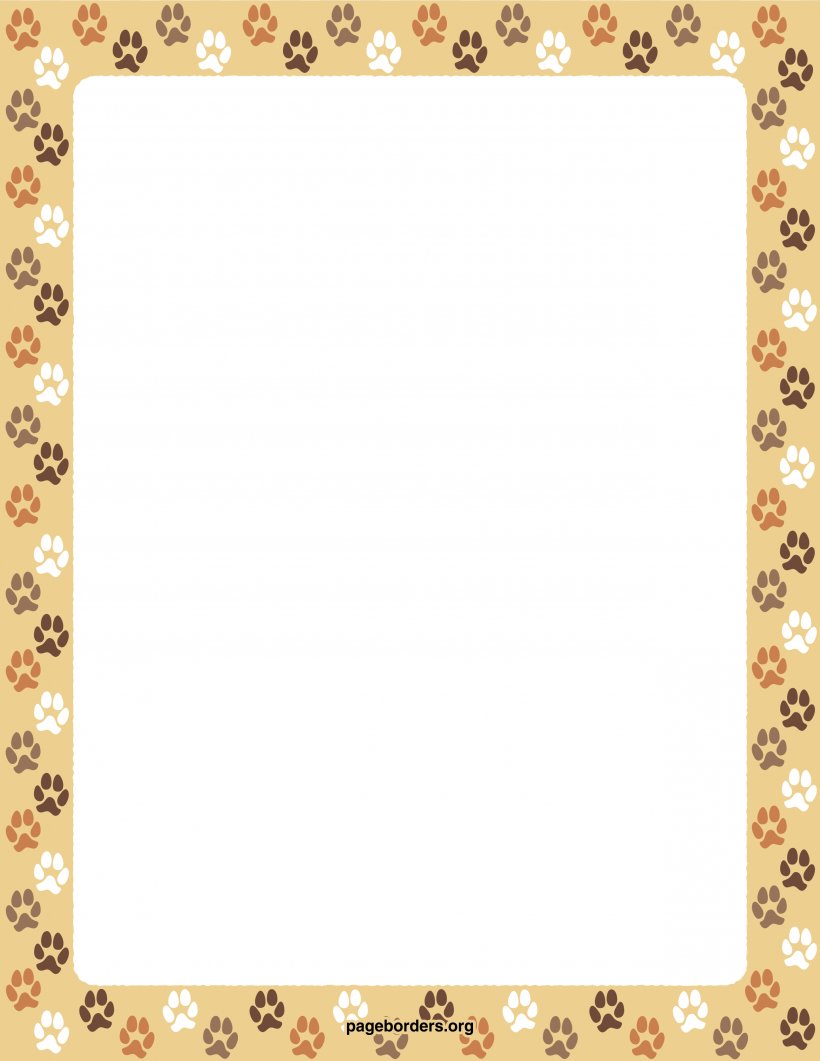 Dog Cat Paper Paw Clip Art, PNG, 2550x3301px, Dog, Animal, Area, Border,  Cat Download Free