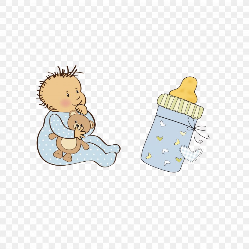 Infant Cartoon Illustration, PNG, 4167x4174px, Infant, Area, Art, Baby Bottle, Cartoon Download Free