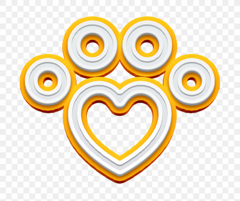 Minimal Pet Shop Icon Pet Friendly Icon Paw Icon, PNG, 1294x1084px, Paw Icon, Heart, Human Body, Jewellery, Yellow Download Free