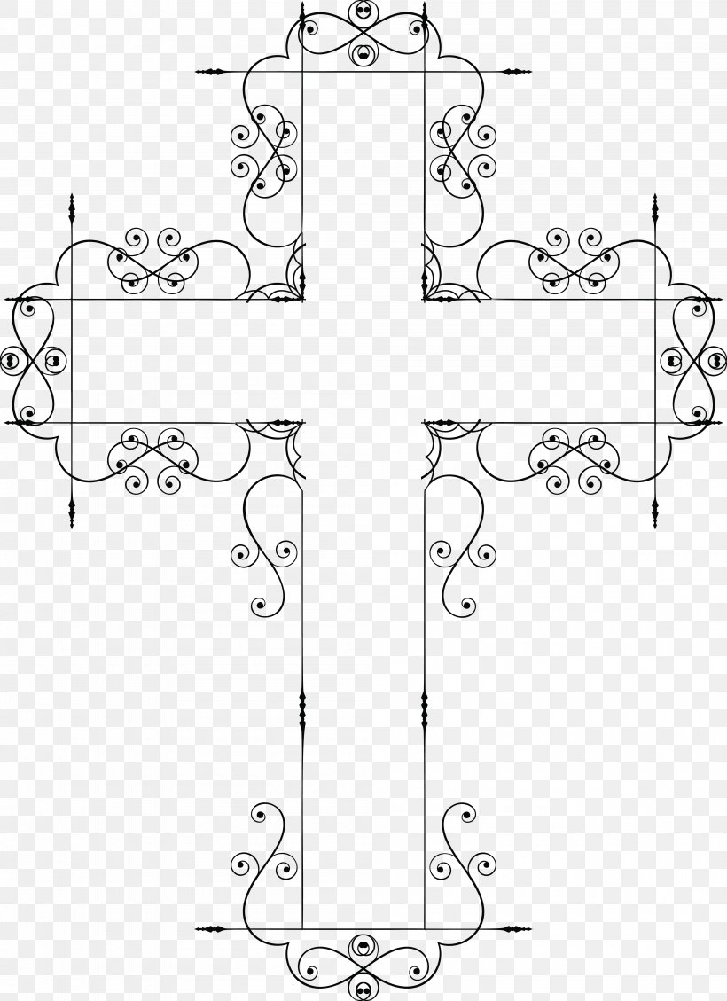 Christian Cross Clip Art, PNG, 4000x5512px, Christian Cross, Area, Black And White, Cdr, Cross Download Free
