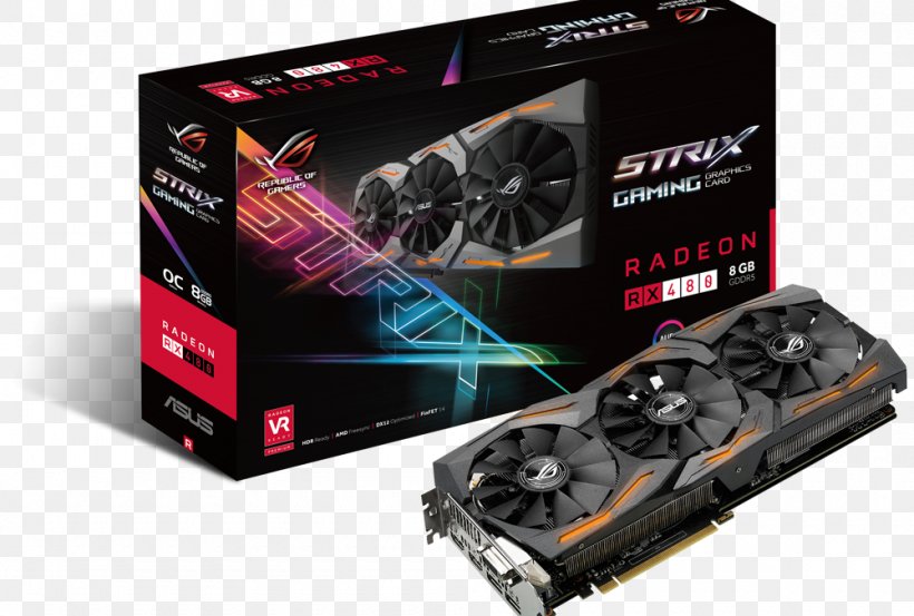 Graphics Cards & Video Adapters AMD Radeon 400 Series GDDR5 SDRAM GeForce, PNG, 1000x675px, Graphics Cards Video Adapters, Amd Radeon 400 Series, Amd Radeon 500 Series, Amd Vega, Asus Download Free