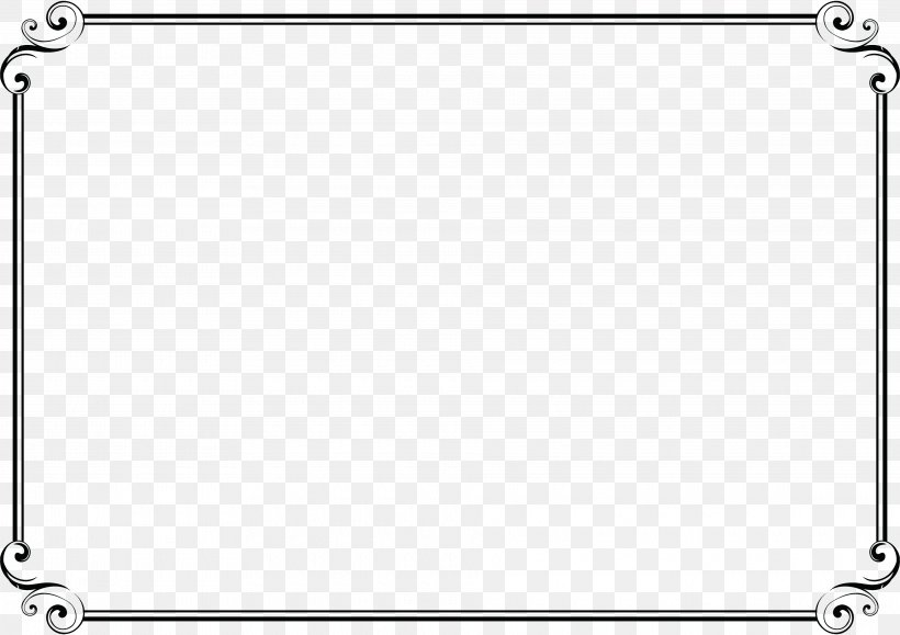 Borders And Frames Drawing Clip Art, PNG, 3840x2715px, Borders And Frames, Area, Art, Auto Part, Black And White Download Free