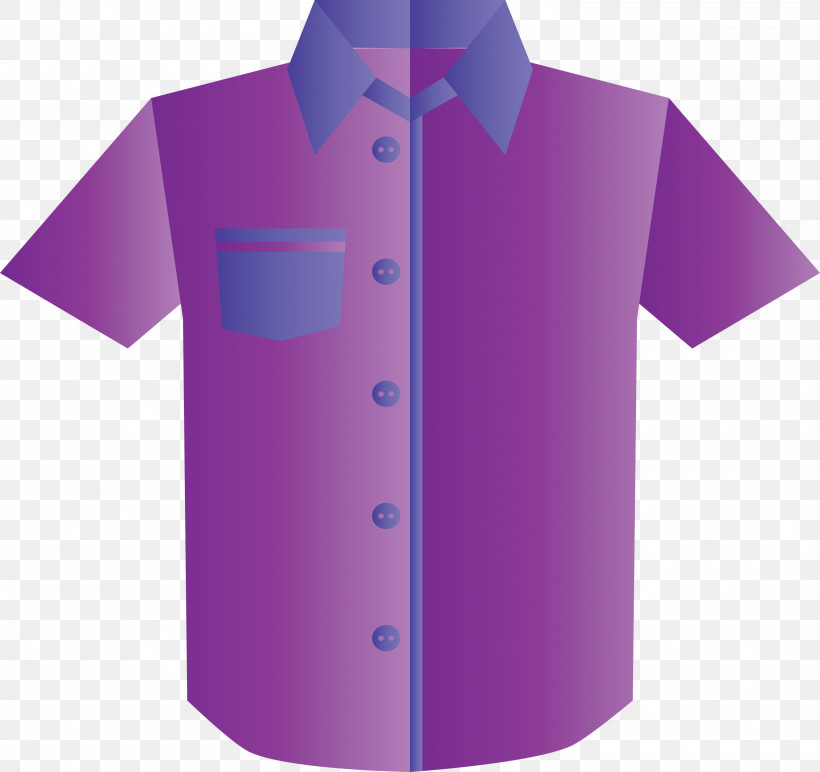 Clothing Purple Violet Sleeve T-shirt, PNG, 3000x2825px, Clothing, Button, Collar, Dress Shirt, Lilac Download Free