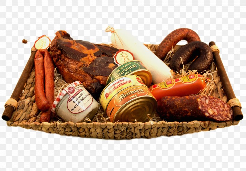 Food Gift Baskets Hamper Sausage, PNG, 2000x1390px, Food Gift Baskets, Basket, Boucherie, Butcher, Food Download Free