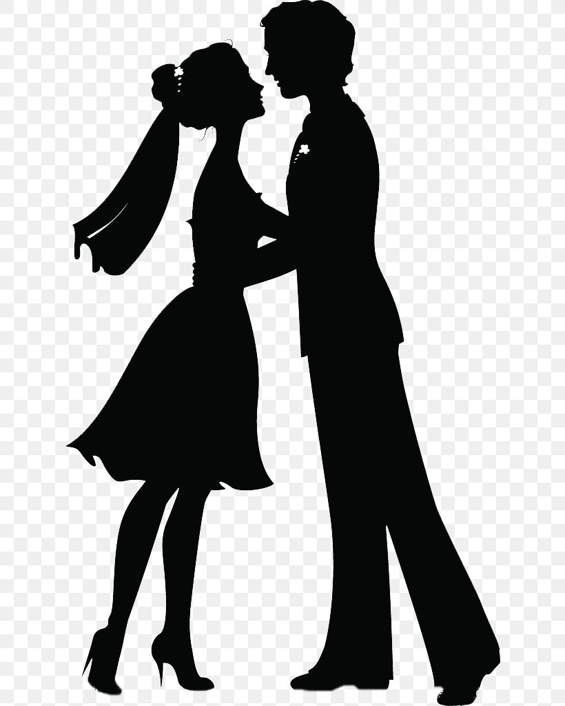 Silhouette Significant Other Illustration, PNG, 632x1024px, Silhouette, Black And White, Bride, Cartoon, Dress Download Free