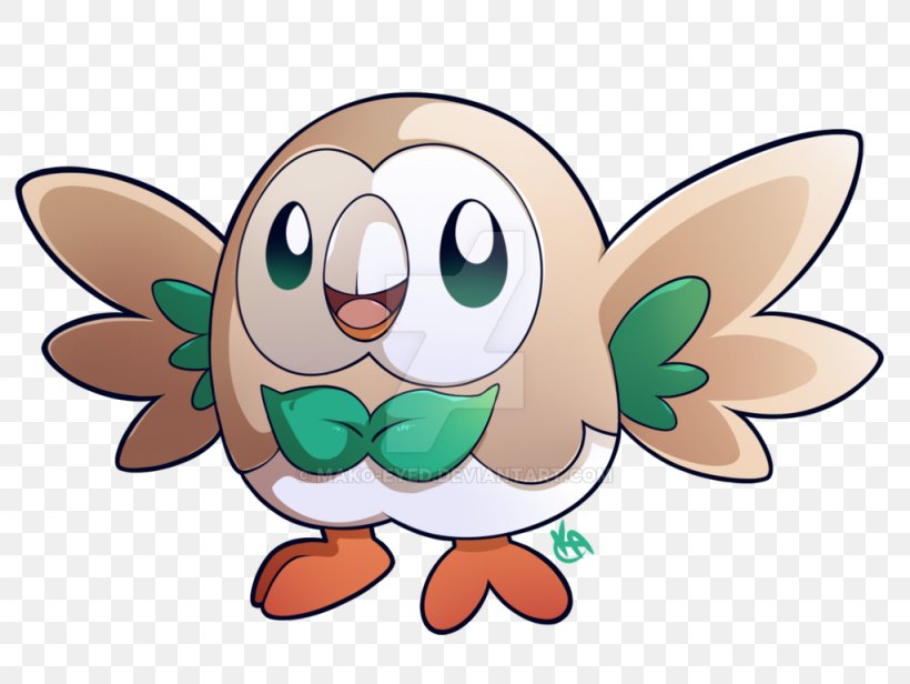 Rowlet Litten Digital Art Clip Art, PNG, 1024x770px, Rowlet, Artwork, Beak, Bird, Cartoon Download Free