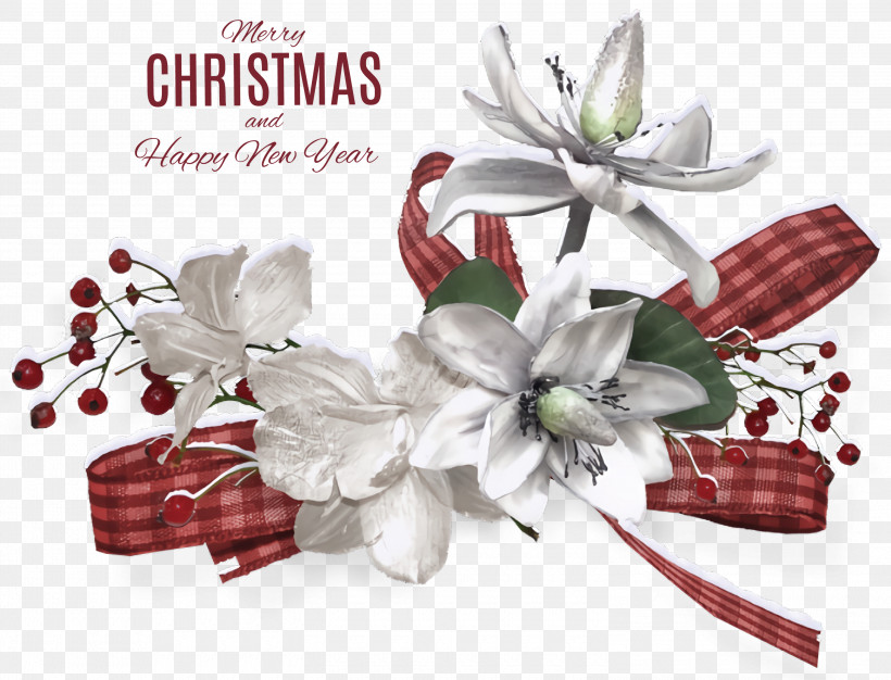 Merry Christmas Happy New Year, PNG, 3000x2292px, Merry Christmas, Christmas Day, Cut Flowers, Floral Design, Flower Download Free
