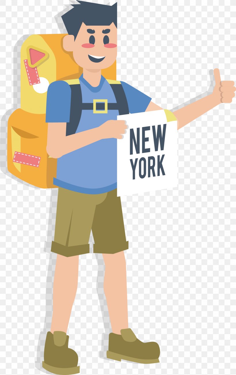 New York City Travel Illustration, PNG, 1557x2474px, New York City, Art, Backpack, Backpacking, Boy Download Free