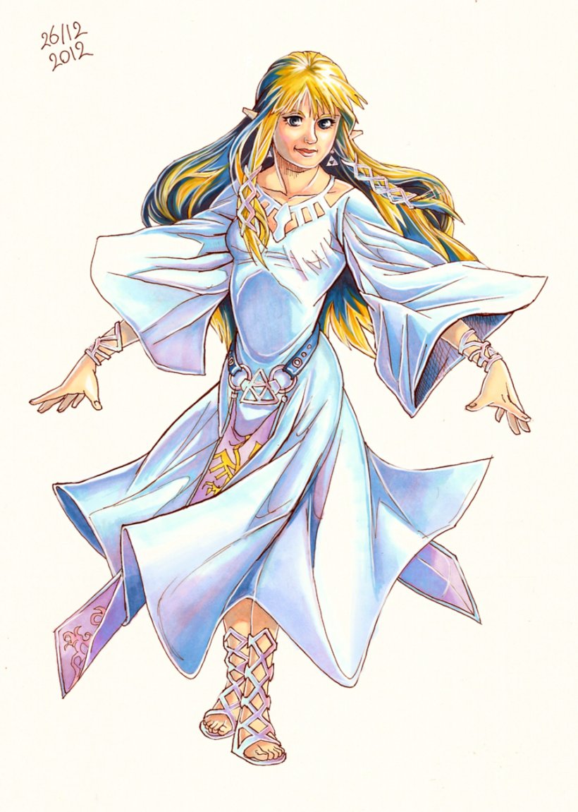 The Legend Of Zelda: Skyward Sword The Legend Of Zelda: Ocarina Of Time 3D The Legend Of Zelda: Tri Force Heroes Princess Zelda Goddess, PNG, 900x1264px, Watercolor, Cartoon, Flower, Frame, Heart Download Free