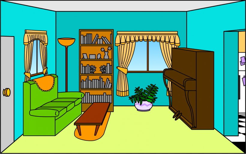 Living Room Drawing Interior Design Services Clip Art, PNG, 1685x1055px, Living Room, Area, Art, Cartoon, Chair Download Free