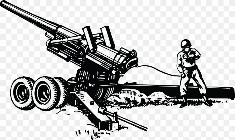 Howitzer Artillery Clip Art, PNG, 4000x2393px, Howitzer, Artillery, Auto Part, Autocad Dxf, Black And White Download Free