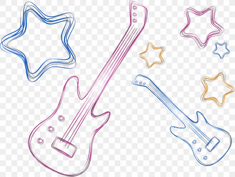 Electric Guitar Pentagram, PNG, 2482x1872px, Watercolor, Cartoon, Flower, Frame, Heart Download Free