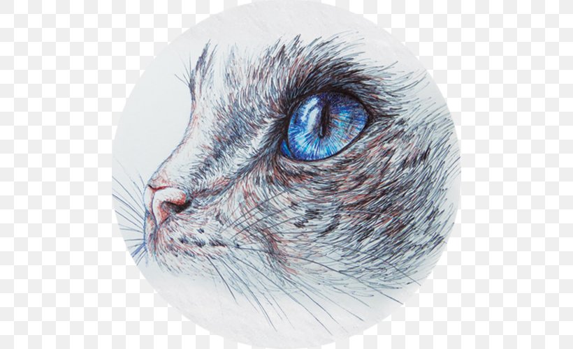 Whiskers Cat Artist Printmaking, PNG, 500x500px, Watercolor, Cartoon, Flower, Frame, Heart Download Free