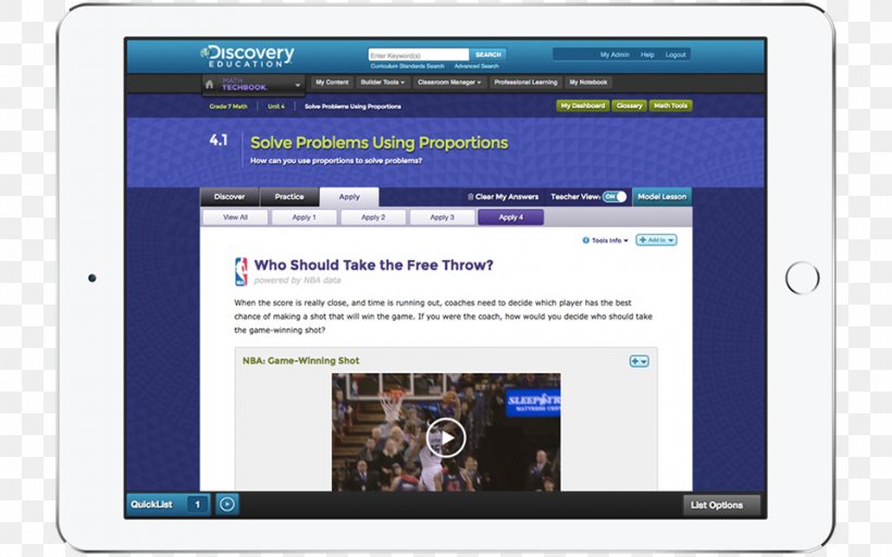 Discovery Education Digital Textbook Teacher, PNG, 960x600px, Education, Brand, Classroom, Computer, Computer Monitor Download Free