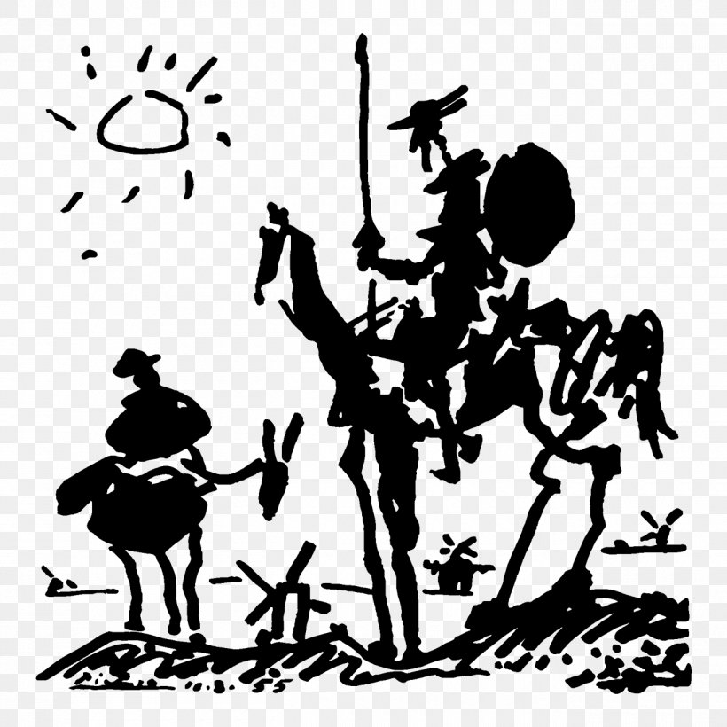 Don Quixote Sancho Panza Painting Work Of Art, PNG, 1300x1300px, Don Quixote, Art, Art Museum, Black And White, Fictional Character Download Free