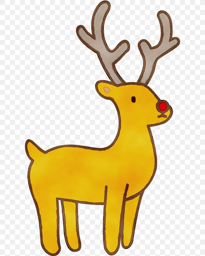 Reindeer, PNG, 624x1026px, Watercolor, Animal Figure, Deer, Fawn, Line Art Download Free