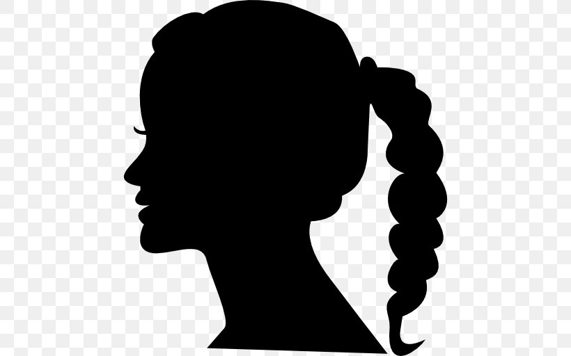 Silhouette Woman Female Hair, PNG, 512x512px, Silhouette, Beauty Parlour, Black And White, Face, Female Download Free