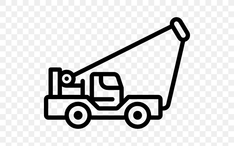 Car Mobile Crane Tow Truck, PNG, 512x512px, Car, Architectural Engineering, Area, Black And White, Brand Download Free