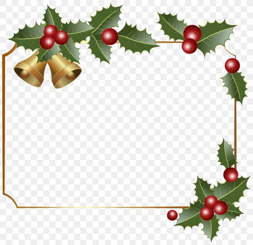 Christmas Decoration Santa Claus Christmas Ornament Clip Art, PNG, 6119x5952px, Christmas, Aquifoliaceae, Aquifoliales, Border, Branch Download Free