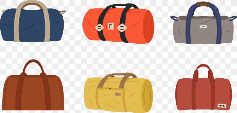 Duffel Bag Euclidean Vector Illustration, PNG, 4640x2213px, Duffel Bag, Backpack, Bag, Baggage, Brand Download Free