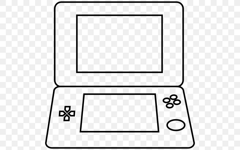 Black & White Video Game Consoles Handheld Game Console Nintendo DS, PNG, 512x512px, Black White, Area, Black, Black And White, Game Download Free