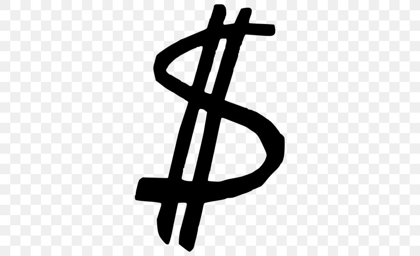 Dollar Sign Currency Symbol Money Bag Clip Art, PNG, 500x500px, Dollar Sign, Black And White, Coin, Cross, Currency Download Free