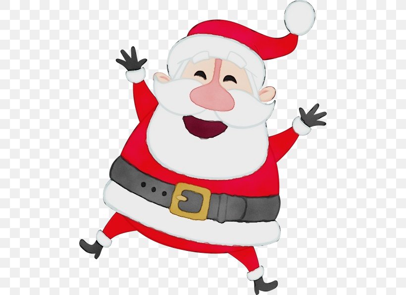 Santa Claus, PNG, 500x595px, Watercolor, Cartoon, Christmas, Happy, Paint Download Free