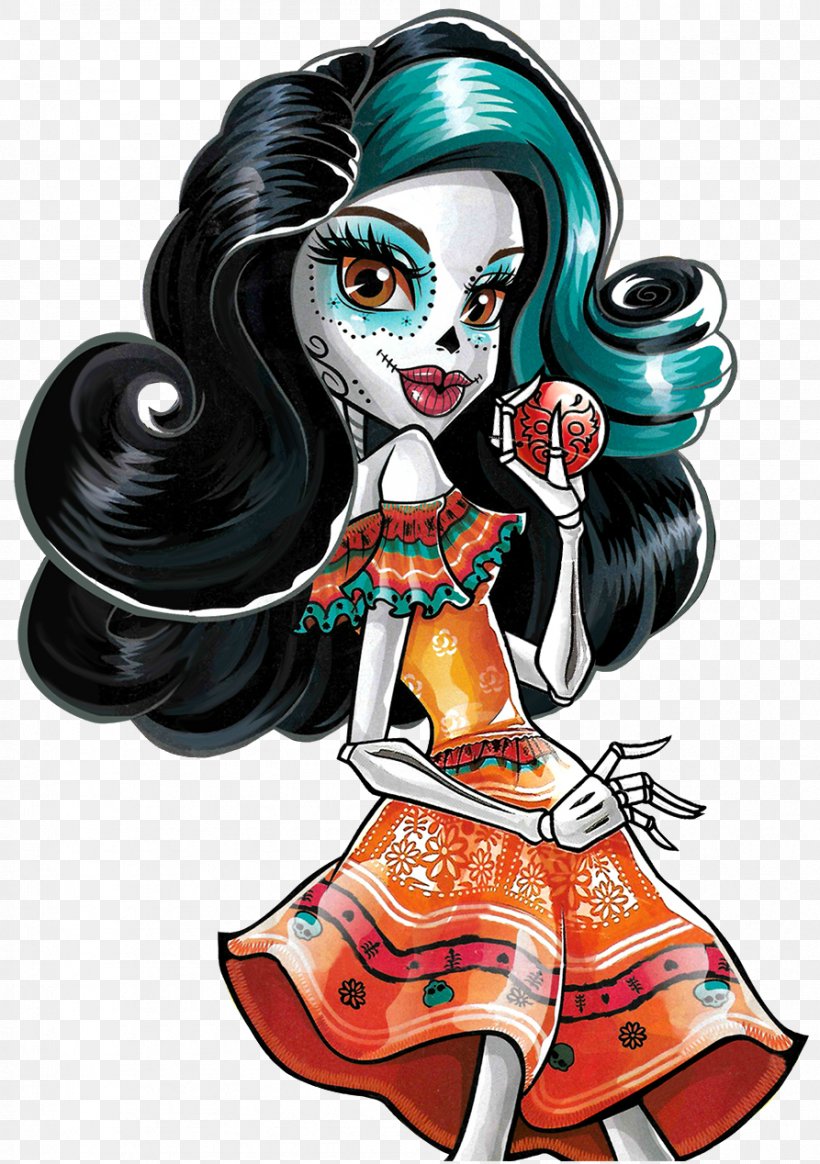 Skelita Calaveras Monster High Doll Ever After High, PNG, 893x1268px, Calavera, Art, Calaca, Cover Art, Day Of The Dead Download Free