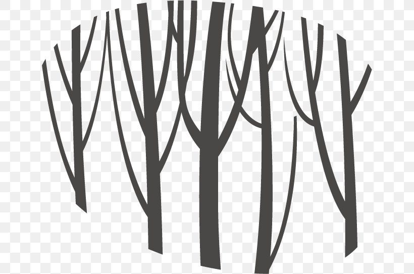 Forest Silhouette Trunk, PNG, 654x542px, Forest, Black And White, Brand, Gratis, Logo Download Free