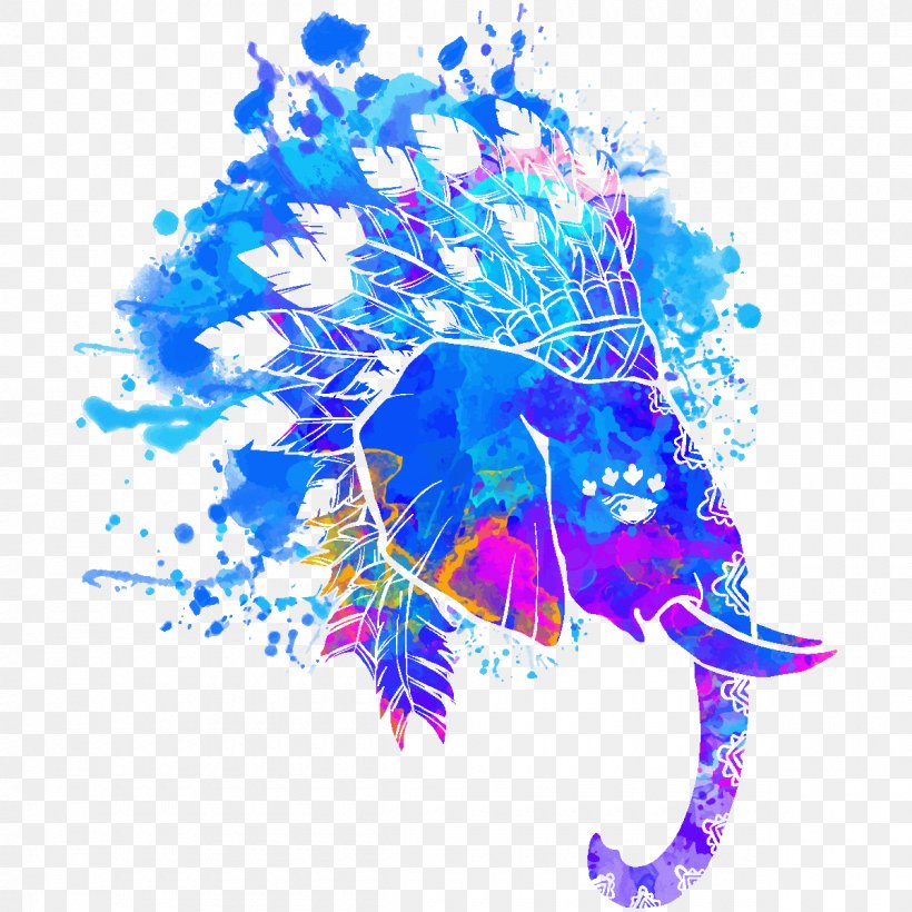 Graphic Design Drawing, PNG, 1200x1200px, Drawing, Art, Electric Blue, Elephantidae, Organism Download Free