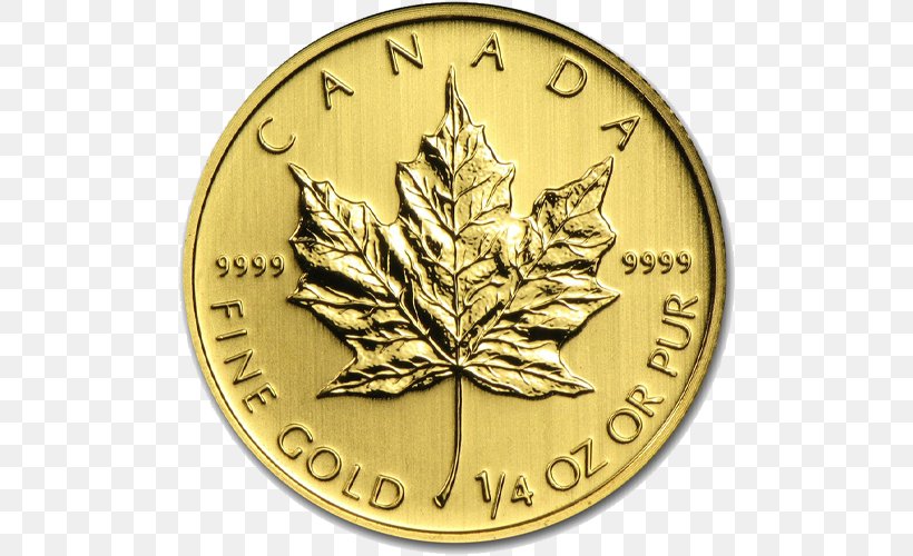 Canadian Gold Maple Leaf Royal Canadian Mint Bullion Coin, PNG, 500x500px, Canadian Gold Maple Leaf, American Gold Eagle, Bullion, Bullion Coin, Canadian Silver Maple Leaf Download Free
