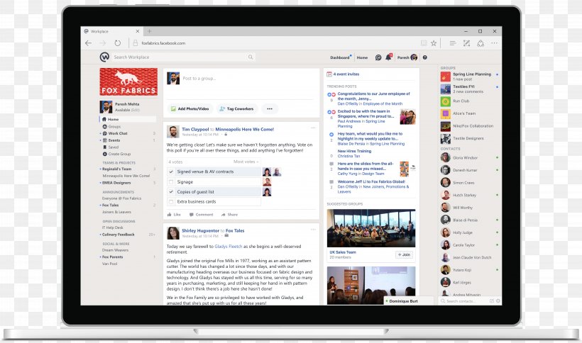 Workplace By Facebook Facebook F8 Enterprise Social Networking, PNG, 3720x2200px, Workplace By Facebook, Brand, Business, Computer, Computer Monitor Download Free