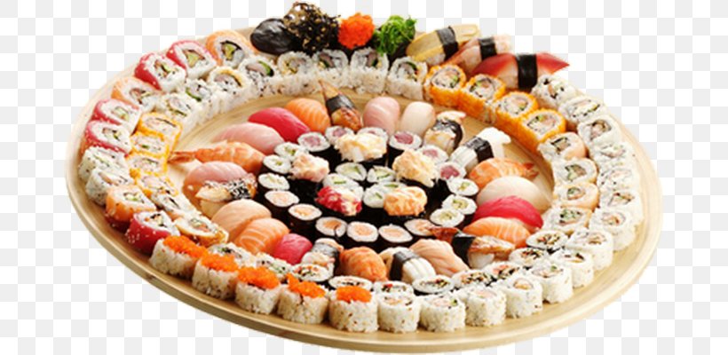 Sushi Asian Cuisine Dish Food Recipe, PNG, 675x400px, Sushi, Asian Cuisine, Asian Food, Cuisine, Dessert Download Free