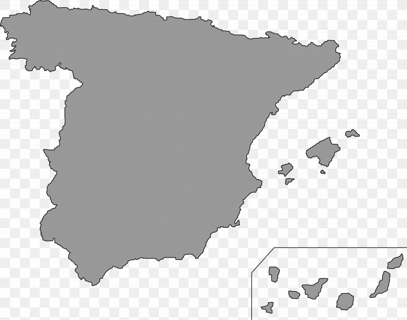 Spain Map Royalty-free, PNG, 5670x4463px, Spain, Area, Black, Black And White, Diagram Download Free