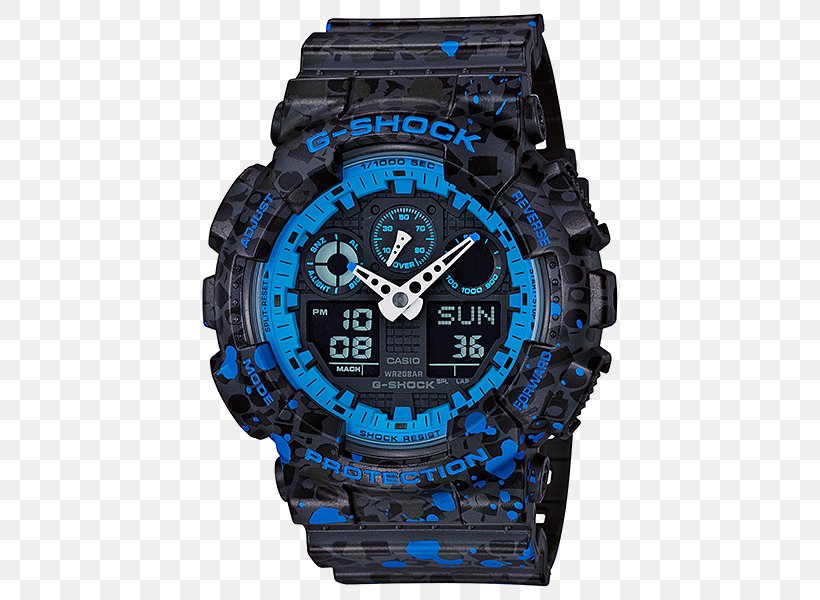 Master Of G G-Shock GA100 Watch Casio, PNG, 500x600px, Master Of G, Blue, Brand, Casio, Electric Blue Download Free