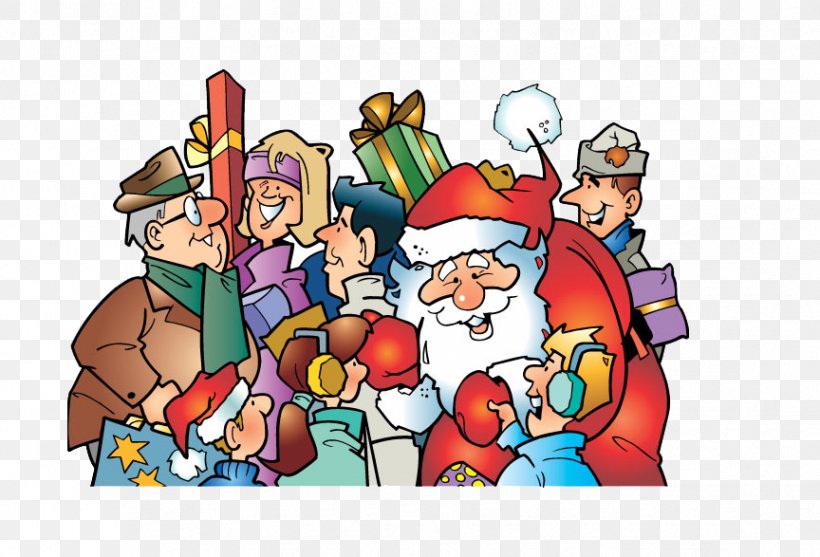 Santa Claus Christmas Gift Illustration, PNG, 864x587px, Santa Claus, Animation, Art, Cartoon, Christmas Download Free