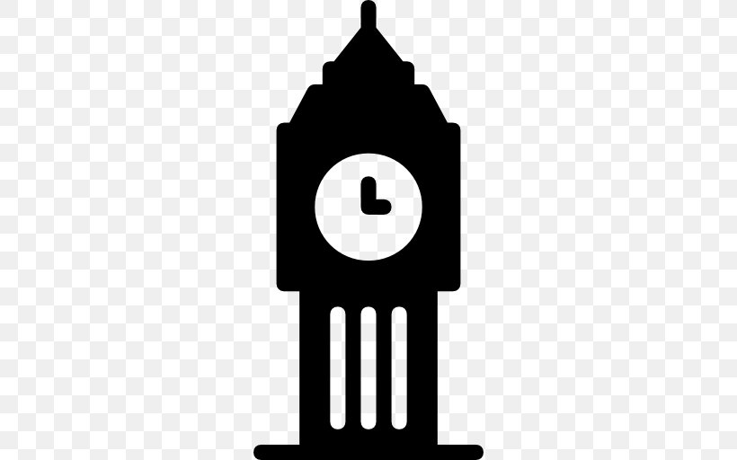 Big Ben Clock Tower Landmark, PNG, 512x512px, Big Ben, Black And White, Clock Tower, England, Icon Design Download Free