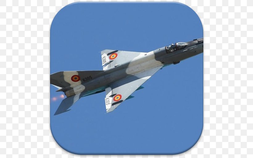 Fighter Aircraft Mikoyan-Gurevich MiG-21 Russian Aircraft Corporation MiG Aviation Interceptor Aircraft, PNG, 512x512px, Fighter Aircraft, Air Force, Aircraft, Airplane, Art Download Free