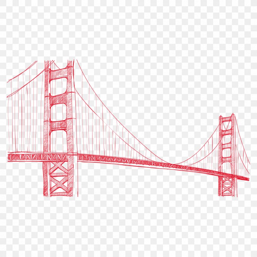 Golden Gate Bridge, PNG, 1000x1000px, Golden Gate Bridge, Area, Bridge, Diagram, Pink Download Free