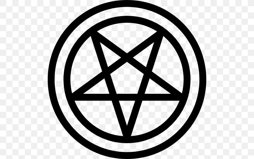 Pentagram Church Of Satan Pentacle, PNG, 512x512px, Pentagram, Area, Black And White, Church Of Satan, Horned God Download Free
