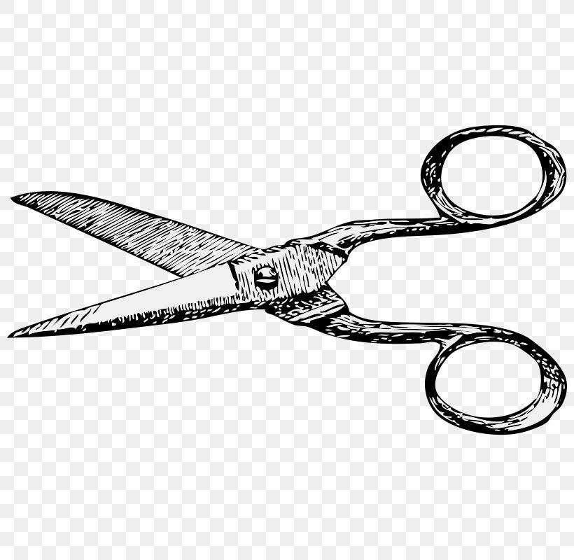 Scissors Clip Art, PNG, 800x800px, Scissors, Black And White, Cold Weapon, Free Content, Hair Shear Download Free