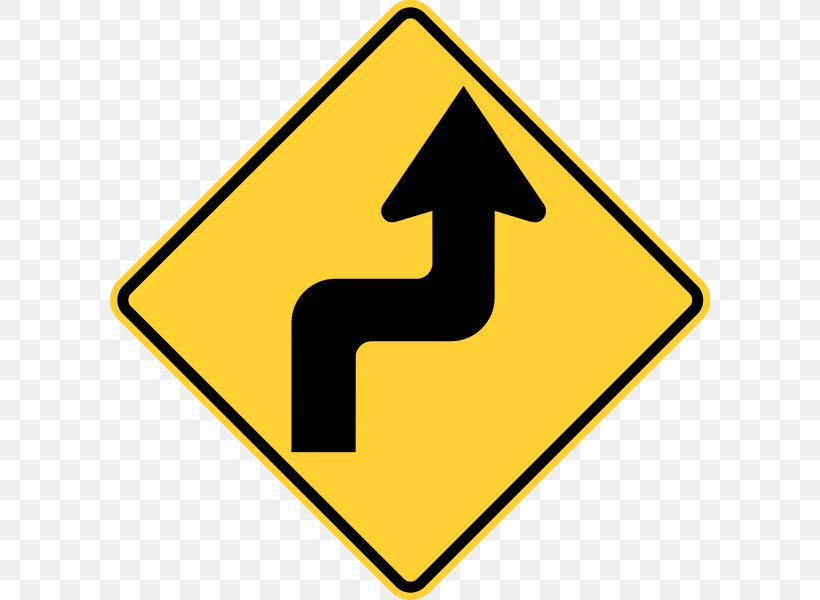 Warning Sign Reverse Curve Manual On Uniform Traffic Control Devices Traffic Sign, PNG, 600x600px, Sign, Area, Brand, Degree Symbol, Lane Download Free
