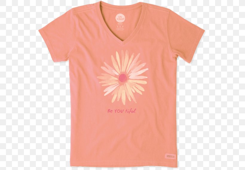 T-shirt Shoulder Sleeve Pink M, PNG, 570x570px, Tshirt, Active Shirt, Neck, Orange, Peach Download Free